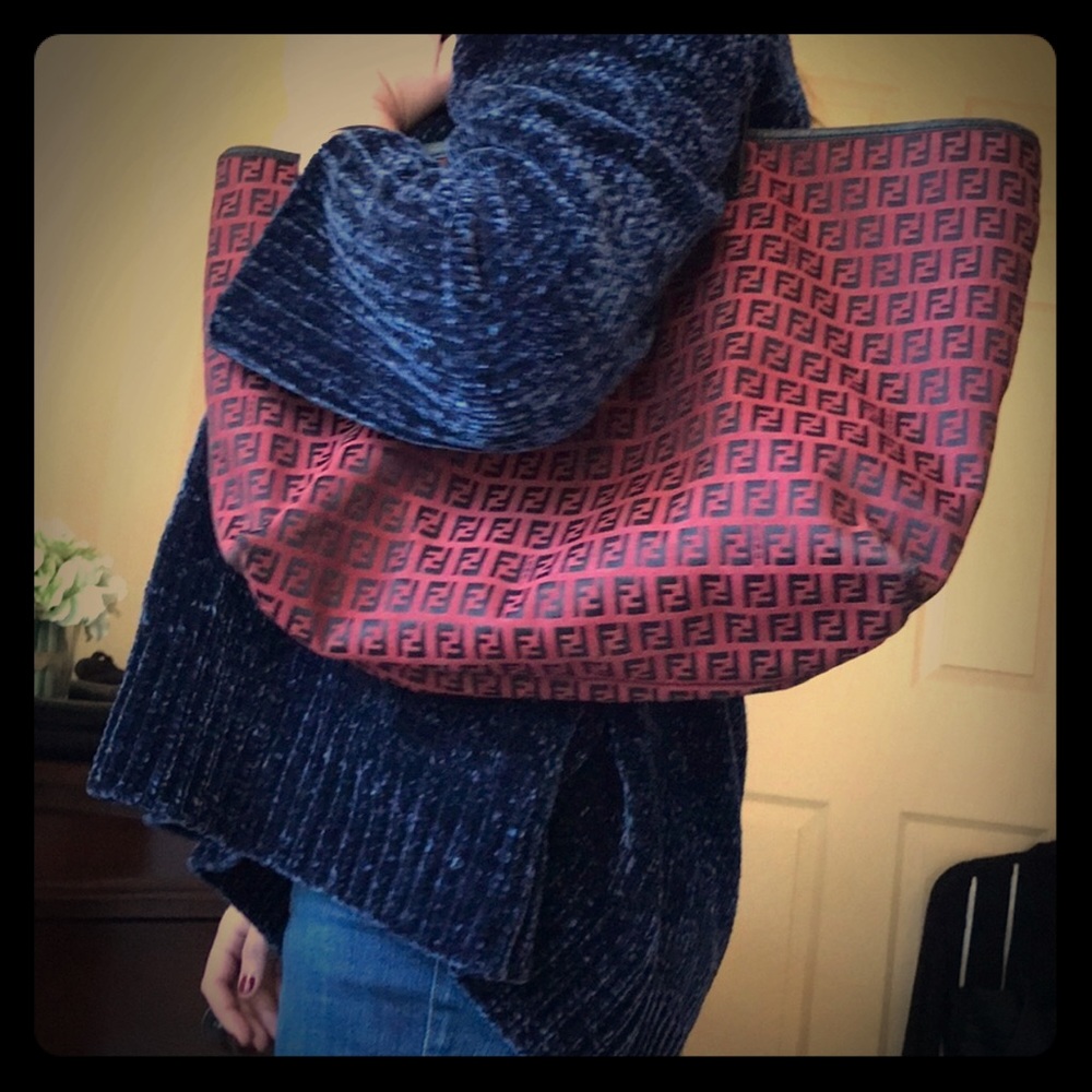 Authentic Fendi Canvass and Leather Tote